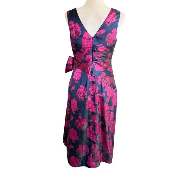AIDAN MATTOX Floral Print Sleeveless Cocktail Dress Blue Floral 6 Feminine $350 - Picture 4 of 13